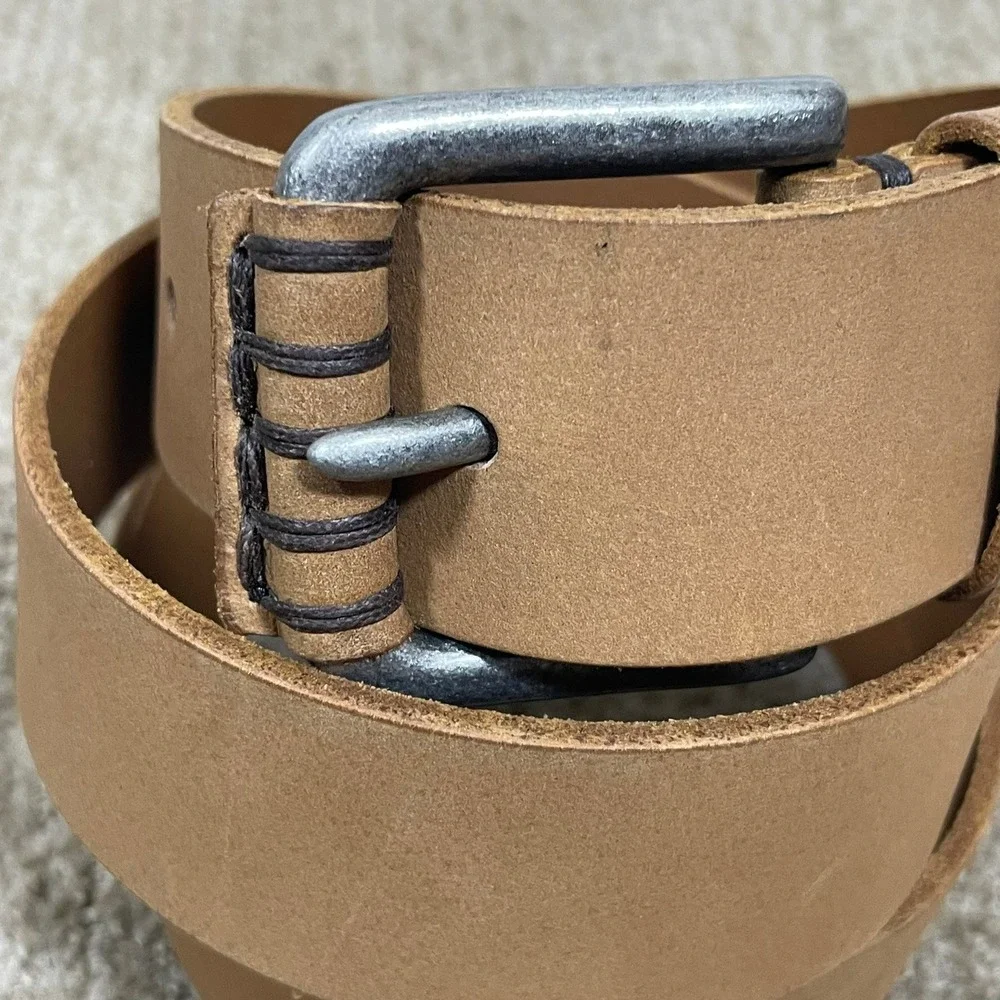 Lucky Brand Leather Belt Mens 40‎ Tan BKM00009 Rugged Americana Heritage Style